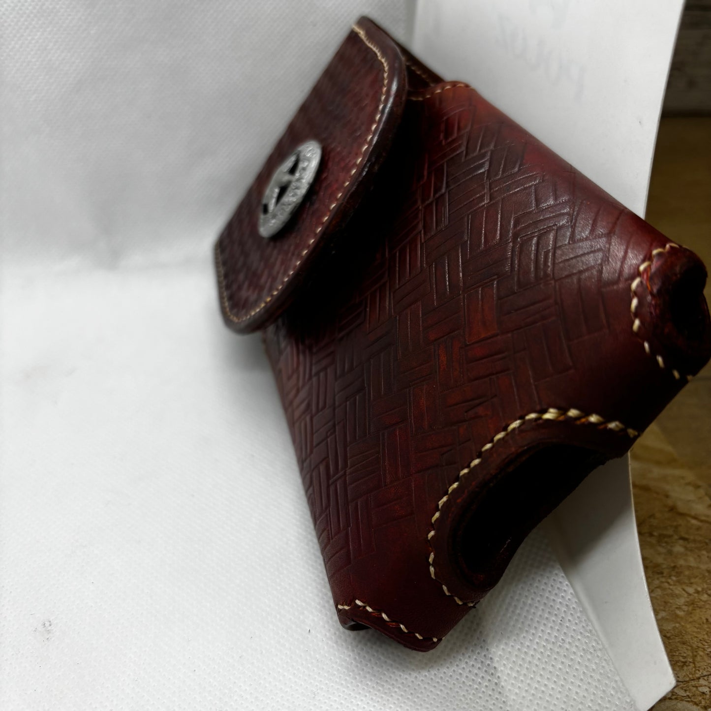 7" LONE STAR LEATHER HOLSTER BROWN STAR POUCH EXTRA LARGE  BELT LOOP CLIP CELL PHONE CASE UNIVERSAL HANDMADE #EH13808