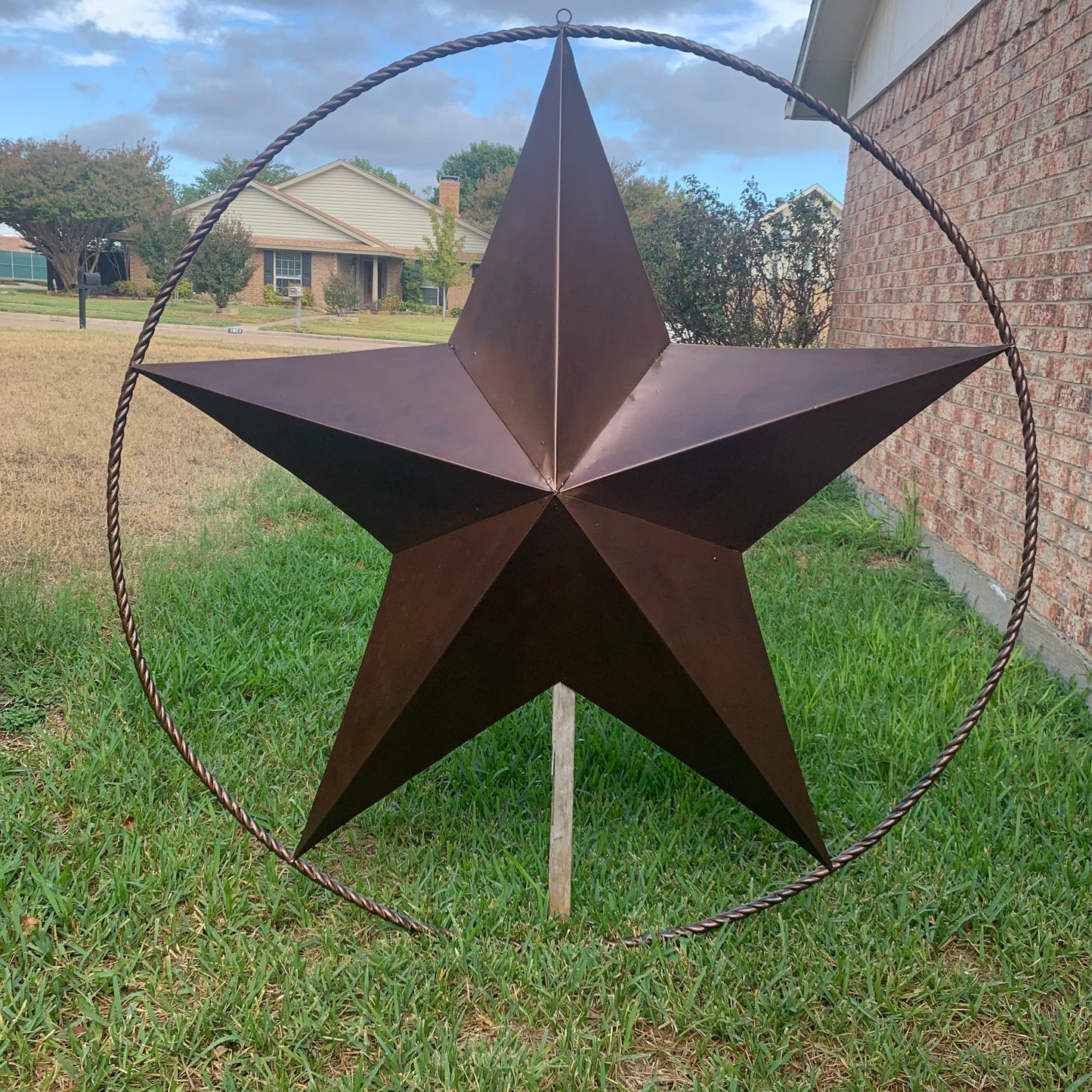 LONE STAR 60" BARN STAR METAL RUSTIC  BRONZE VINTAGE COPPER WALL ART WESTERN HOME DECOR HANDMADE NEW EH10524
