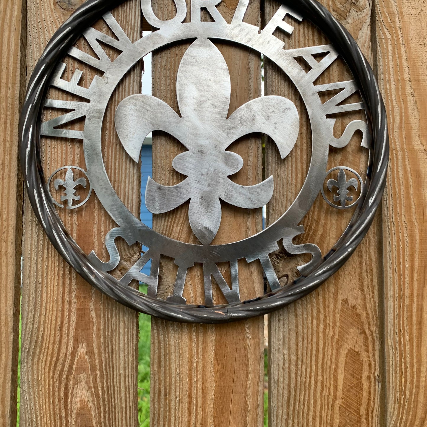 NEW ORLEANS SAINTS CUSTOM RAW METAL CRAFT SIGN WALL ART WESTERN HOME DECOR LASERCUT ART HANDMADE 12",18",24