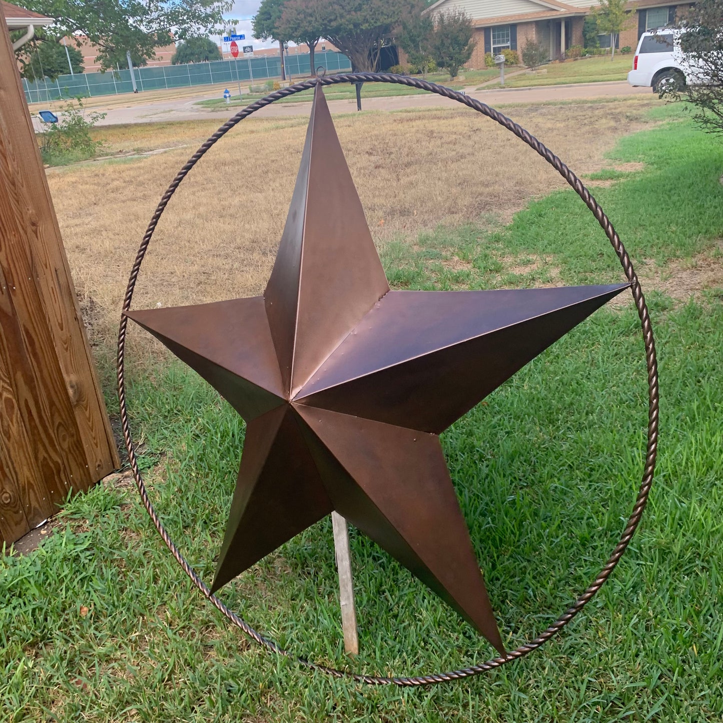 LONE STAR 60" BARN STAR METAL RUSTIC  BRONZE VINTAGE COPPER WALL ART WESTERN HOME DECOR HANDMADE NEW EH10524