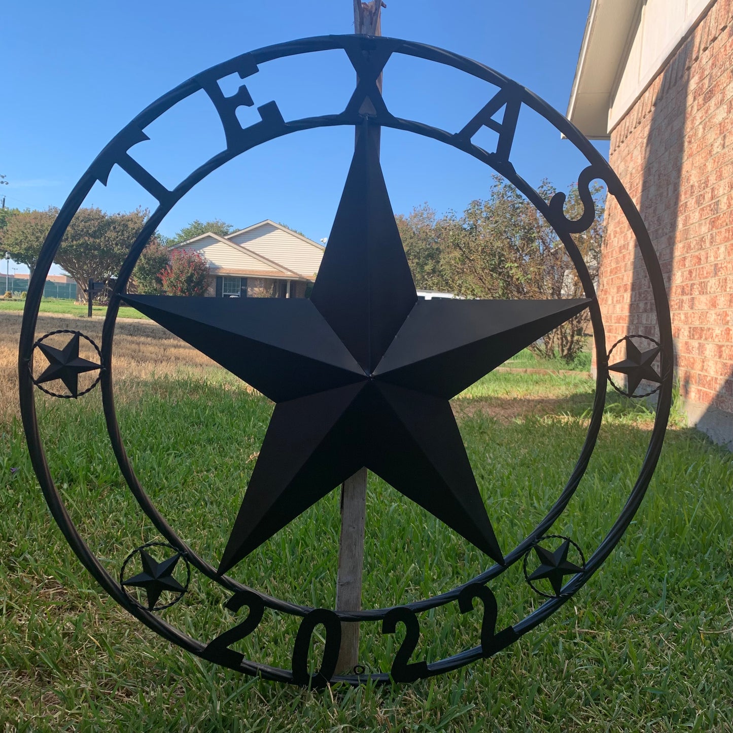 TEXAS 2022 STYLE CUSTOM NAME STAR BARN METAL LONE STAR 3d TWISTED ROPE RING WESTERN HOME DECOR RUSTIC  BLACK HANDMADE 24",32",34",36",40",42",44",46",50"