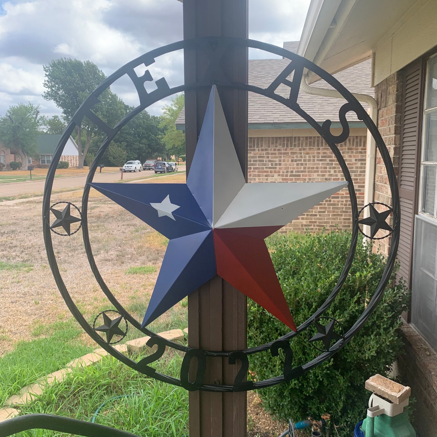 TEXAS 2022 STYLE CUSTOM NAME BARN STAR METAL LONESTAR 3d TWISTED BLACK ROPE RING WESTERN HOME DECOR   HANDMADE 24",32",36"