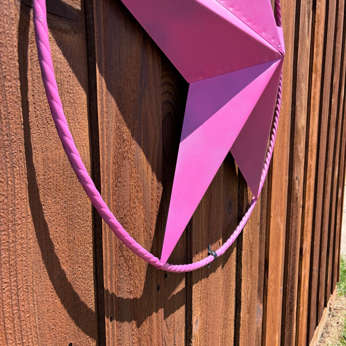 PINK STAR BARN METAL LONE STAR TWISTED ROPE RING WESTERN HOME DECOR HANDMADE 12",24",36"