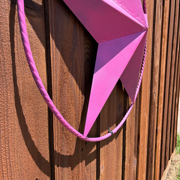 PINK STAR BARN METAL LONE STAR TWISTED ROPE RING WESTERN HOME DECOR HANDMADE 12",24",36"