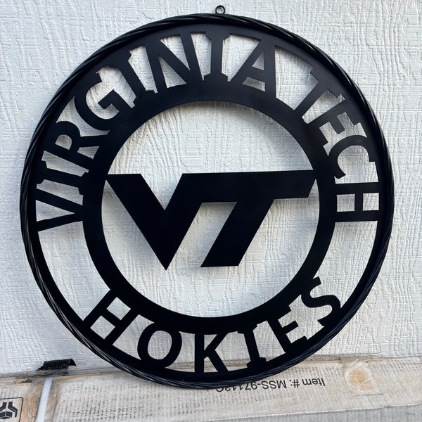VIRGINIA TECH CUSTOM BLACK METAL VINTAGE CRAFT SIGN TEAM HANDMADE TO ORDER