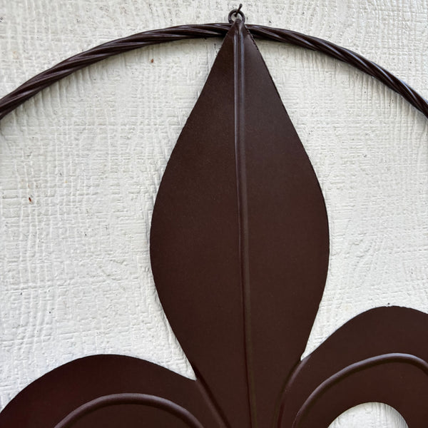 FLEUR DE LIS BRONZE METAL WALL ART SIGN WESTERN HOME DECOR HANDMADE NEW 12",18",24",32"