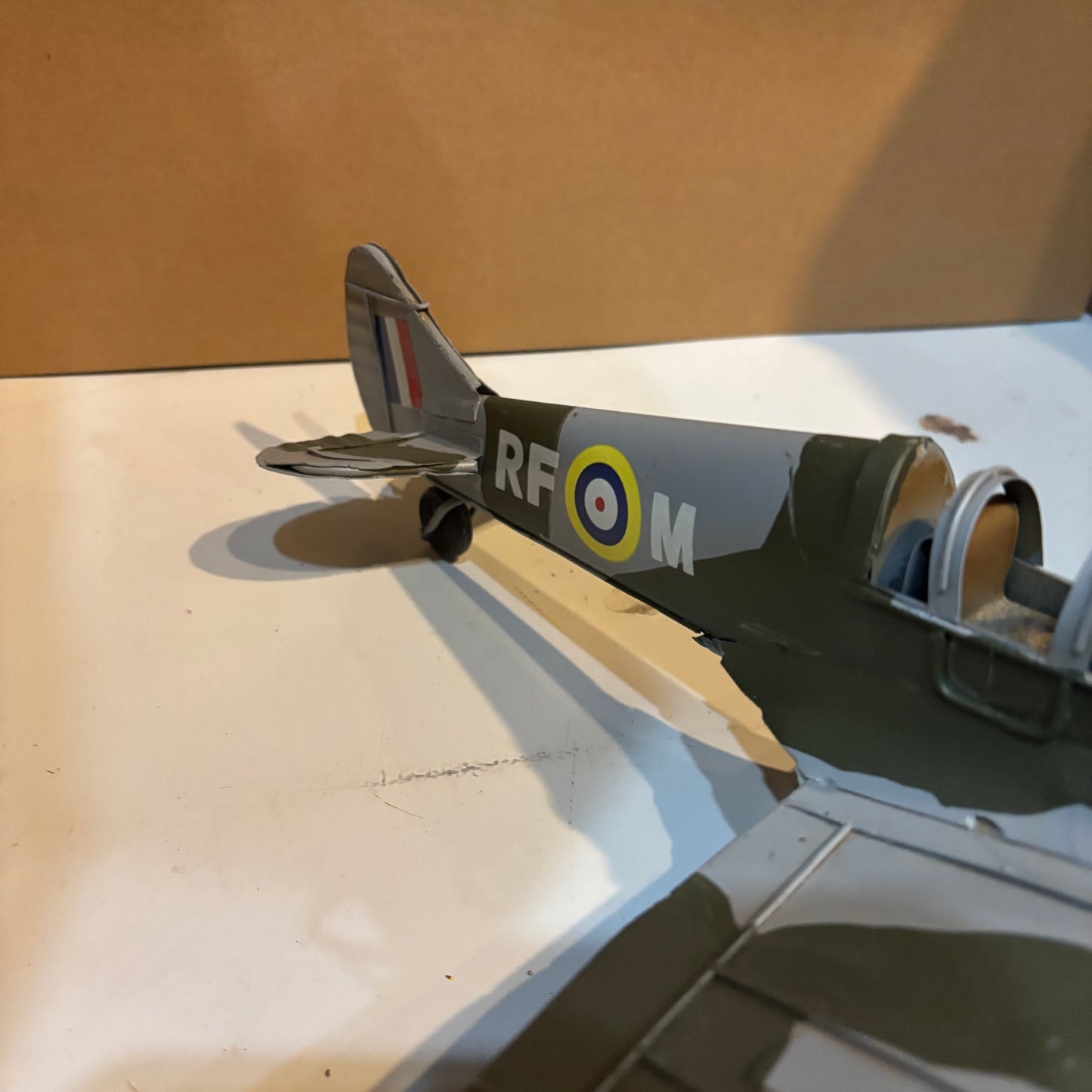 SPITFIRE METAL AIRPLAINE WW WESTERN HOME DECOR HANDMADE #RA0234
