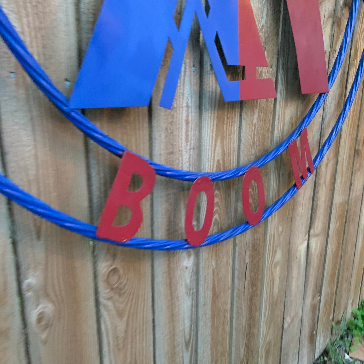 #EH11299 CUSTOM NAME XR ROOFING STYLE SIGN RED,WHITE & BLUE TEXAS FLAG LOGO HANDMADE