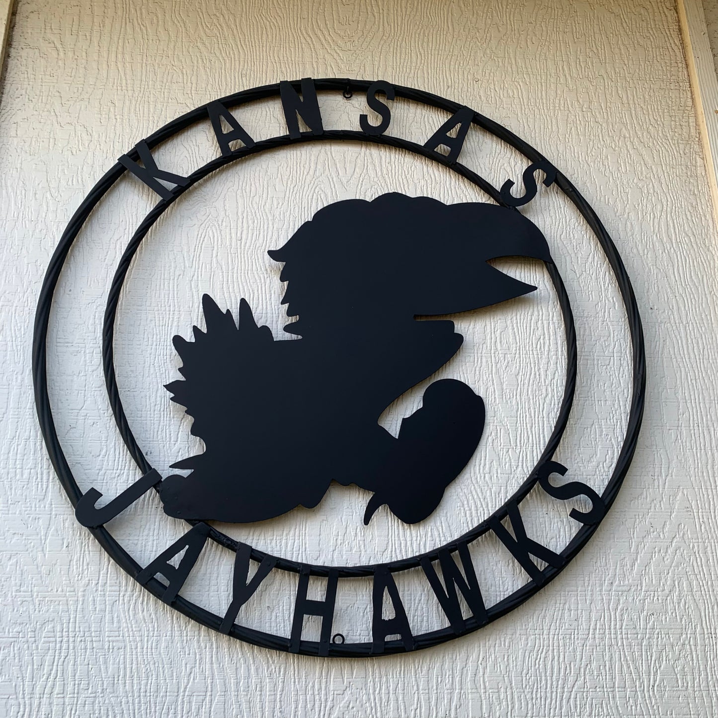 KANSAS JAYHAWKS BLACK CUSTOM METAL VINTAGE CRAFT SIGN WALL ART TEAM SIGN HANDMADE