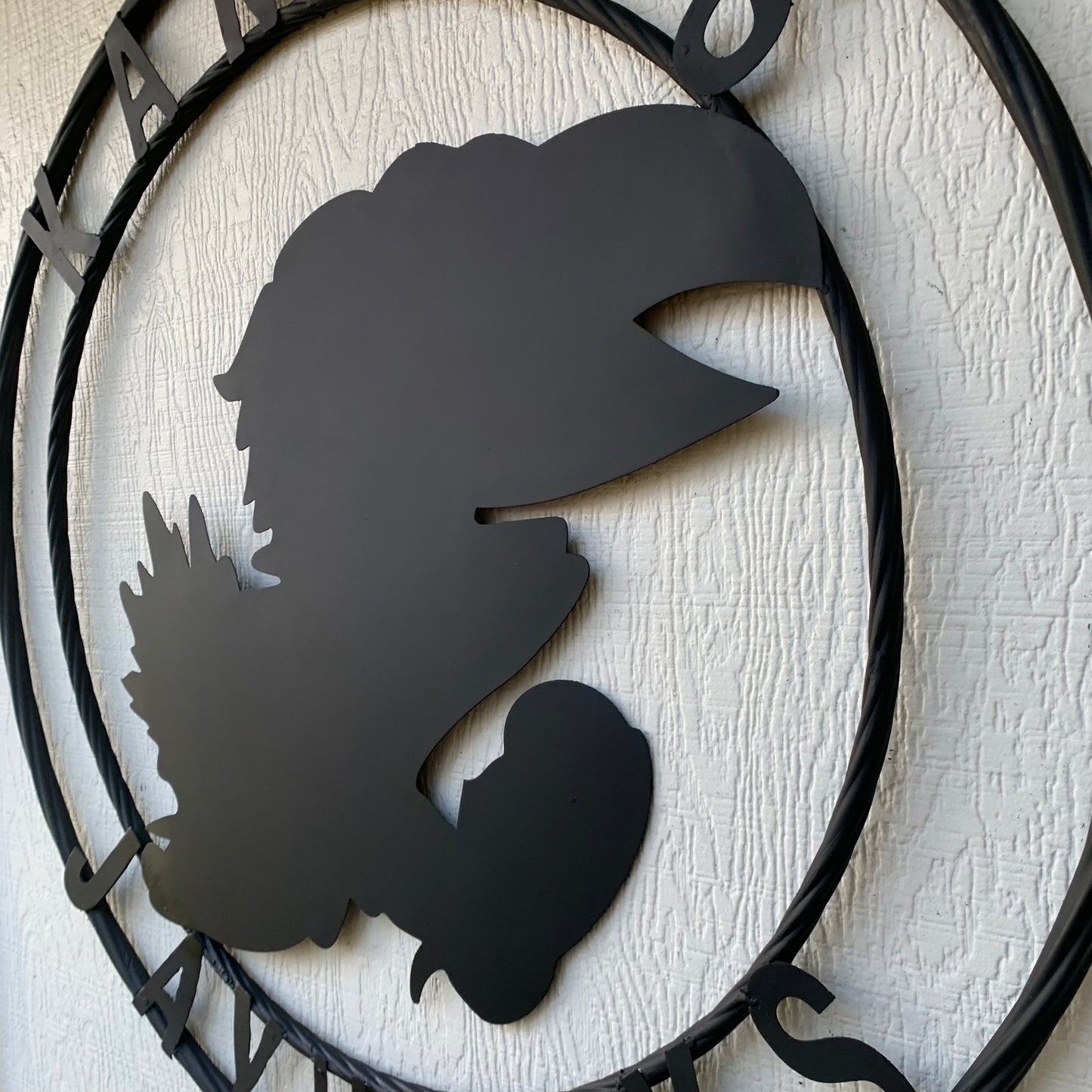 KANSAS JAYHAWKS BLACK CUSTOM METAL VINTAGE CRAFT SIGN WALL ART TEAM SIGN HANDMADE