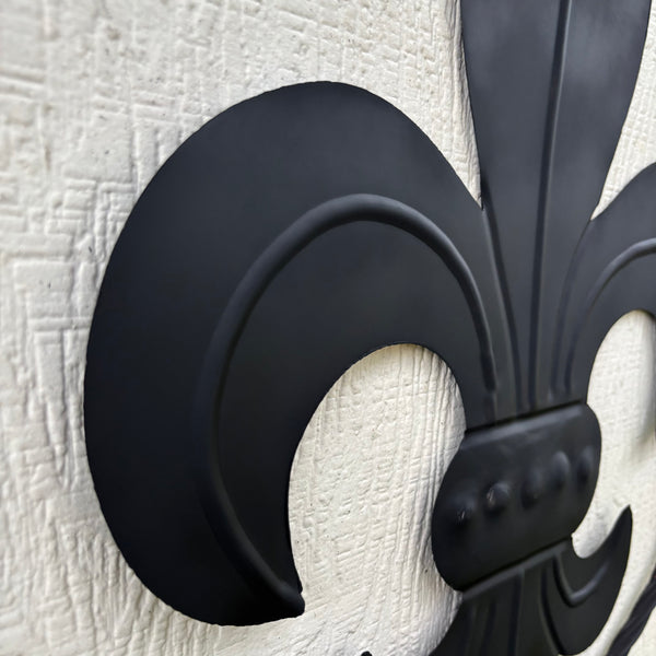 FLEUR DE LIS BLACK FLAT METAL WALL ART SIGN WESTERN HOME DECOR HANDMADE NEW 12",18",24",32"