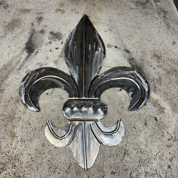 FLEUR DE LIS  CUSTOM RAW METAL UNPAINTED NO RING WALL ART SIGN WESTERN HOME DECOR HANDMADE NEW 12",18",24",32"