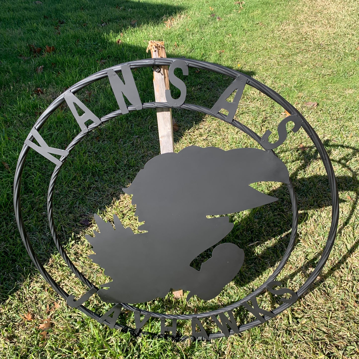 KANSAS JAYHAWKS BLACK CUSTOM METAL VINTAGE CRAFT SIGN WALL ART TEAM SIGN HANDMADE