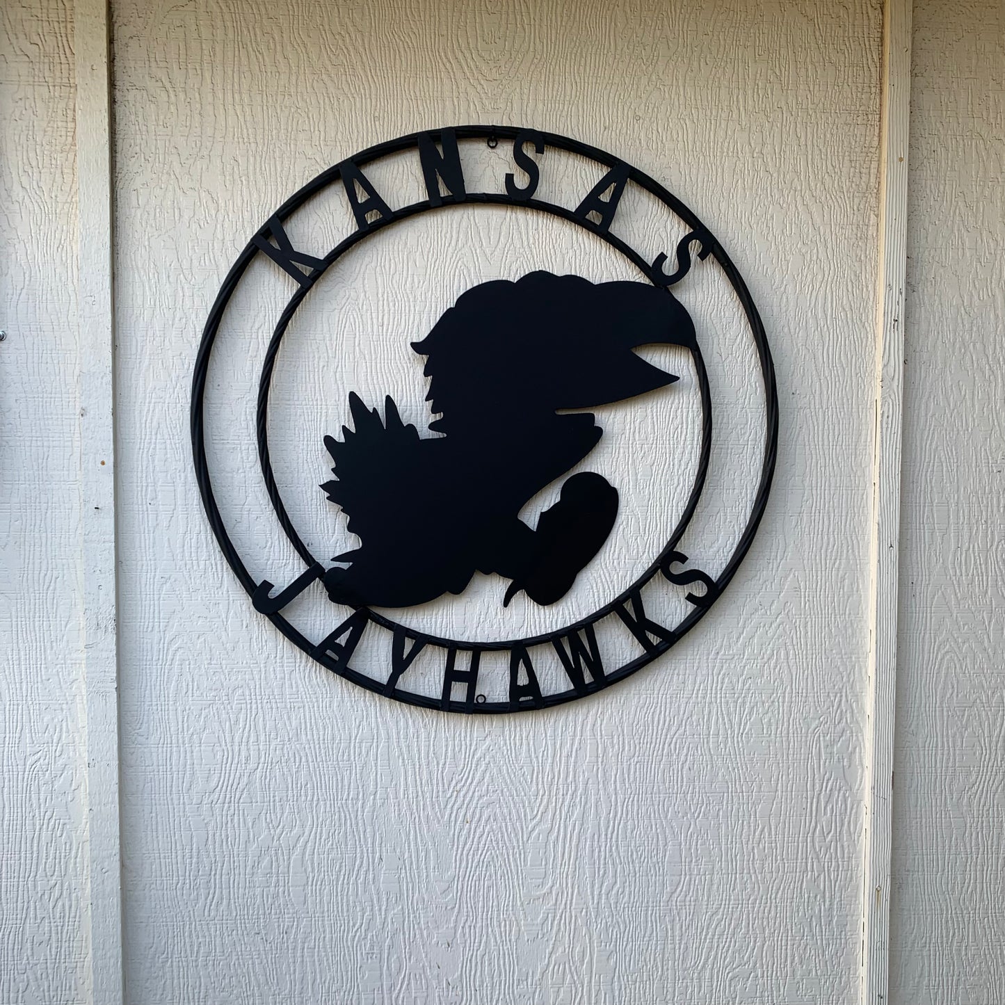 KANSAS JAYHAWKS BLACK CUSTOM METAL VINTAGE CRAFT SIGN WALL ART TEAM SIGN HANDMADE