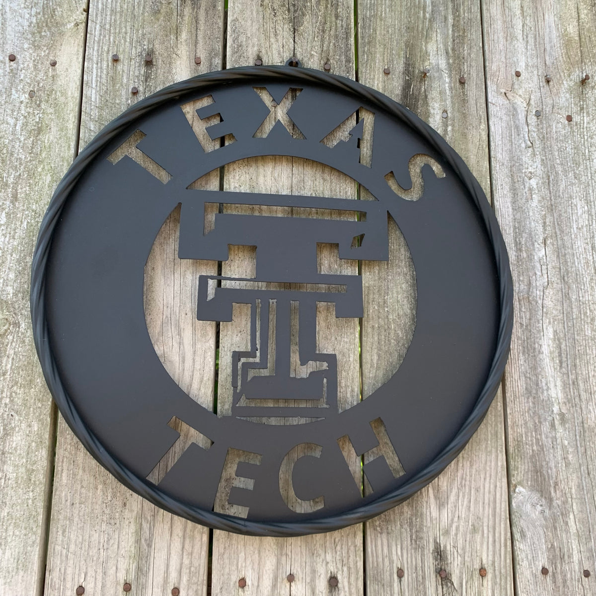 12",18",24",32",36" TEXAS TECH RUSTIC BLACK CUSTOM METAL VINTAGE CRAFT TEAM SIGN HANDMADE TO ORDER