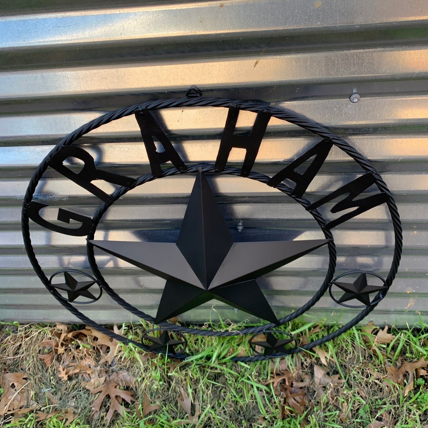 GRAHAM STYLE YOUR CUSTOM NAME STAR BARN STAR METAL LONE STAR WESTERN HOME DECOR RUSTIC BLACK HANDMADE 24",32",36",50"