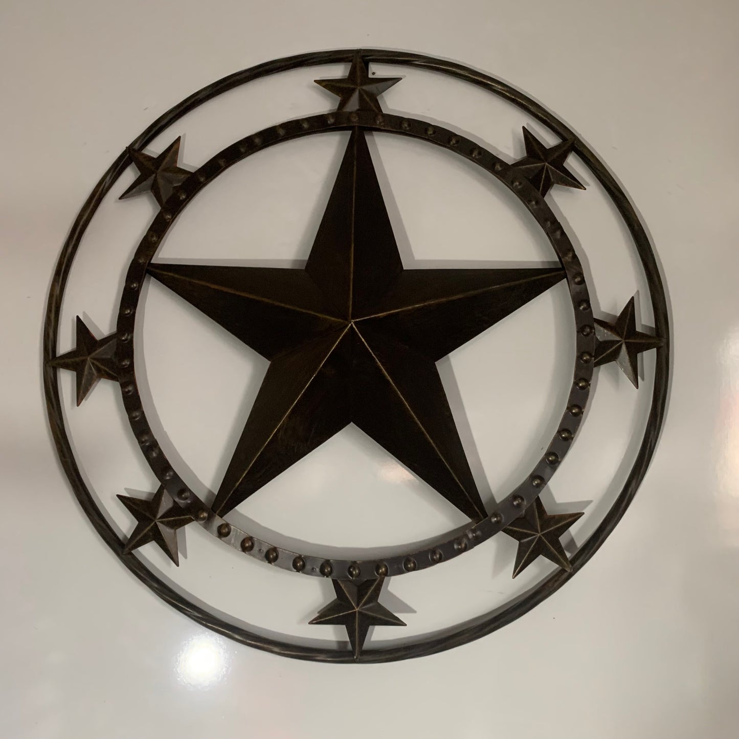 24" MULTI STAR BEADED COLIBROX BARN STAR METAL LONESTAR WESTERN HOME DECOR HANDMADE RUSTIC DARK BRONZE NEW