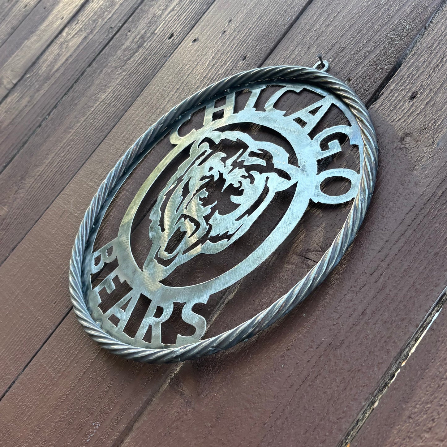 CHICAGO BEARS CUSTOM RAW METAL VINTAGE CRAFT SIGN TEAM HANDMADE STYLE# 3