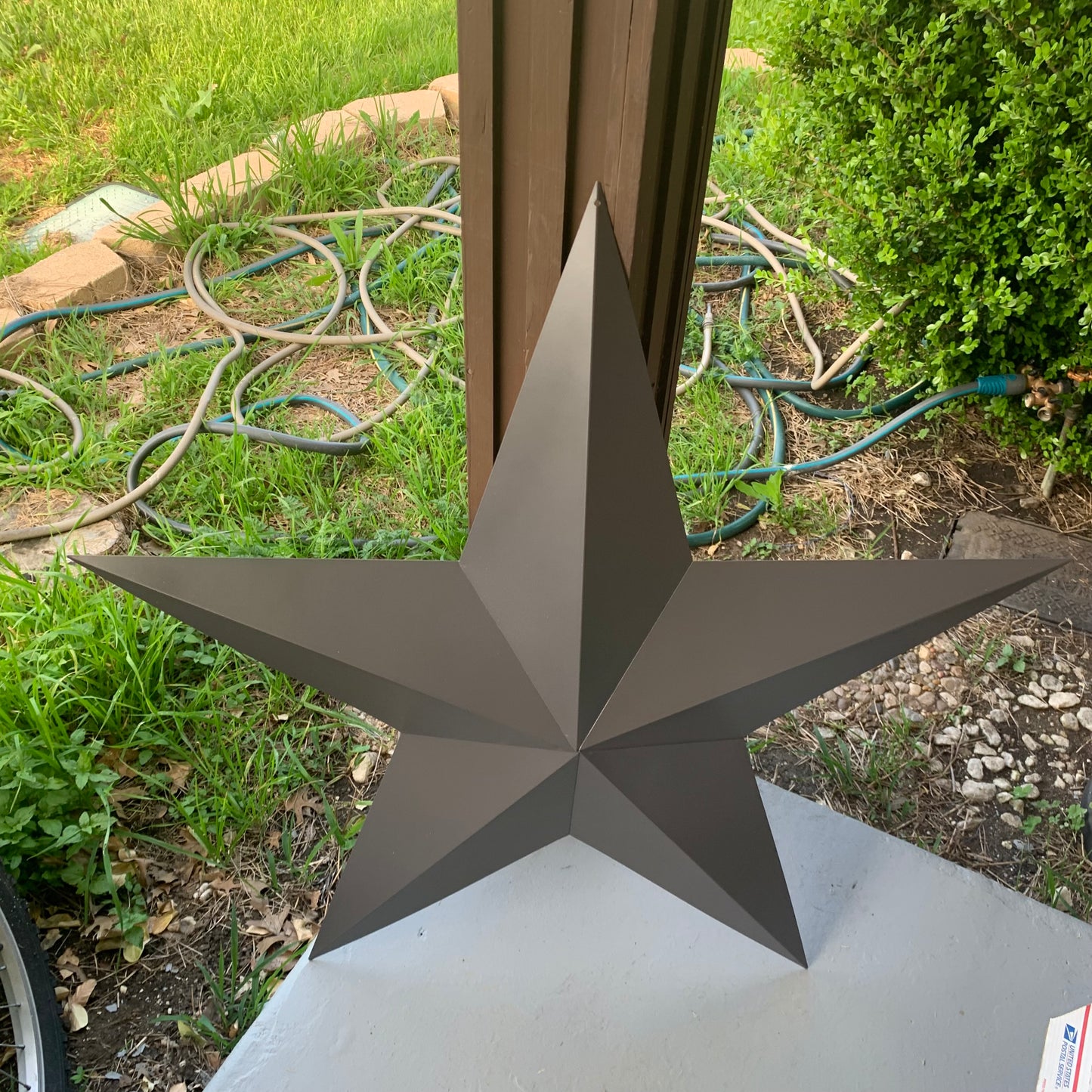 GUN METAL GREY STAR BARN STAR NO RING DAVID STAR 5 POINT WESTERN HOME DECOR HAND PAINTED
