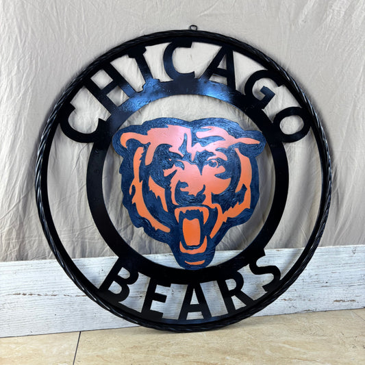 CHICAGO BEARS CUSTOM METAL VINTAGE CRAFT SIGN TEAM HANDMADE STYLE# 2
