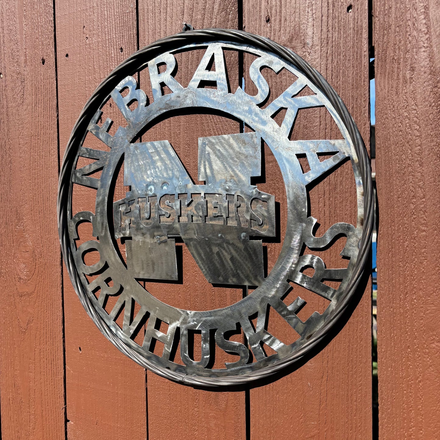 12", 18", 24", 32" NEBRASKA HUSKERS RAW METAL CUSTOM VINTAGE CRAFT TEAM SIGN