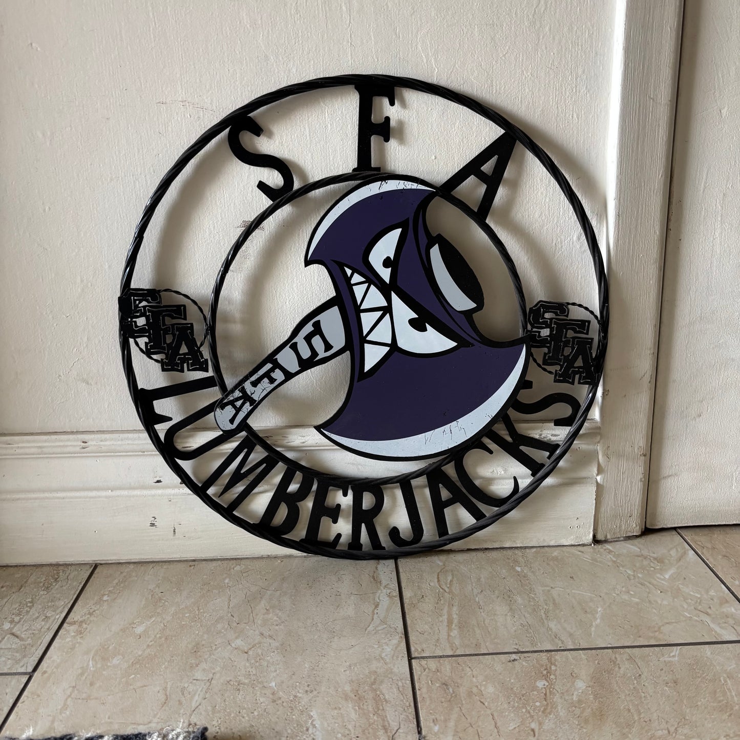 SFA LUMBERJACKS CUSTOM METAL VINTAGE CRAFT SIGN WALL ART TEAM SIGN HANDMADE