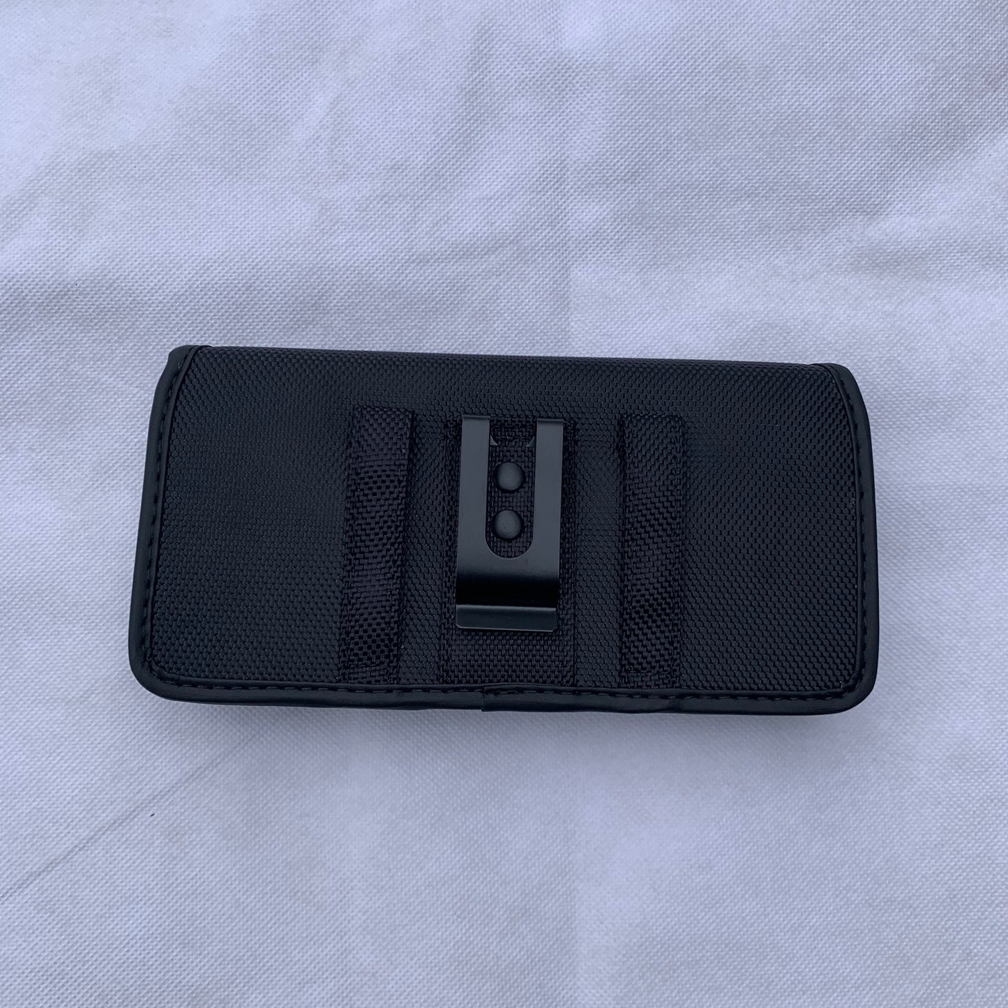 #EH11388 NYLON 7" RUGGED PHONE POUCH EXTRA LARGE BELT LOOP HOLSTER BLACK CELL PHONE CASE HORIZONTAL UNIVERSAL OVERSIZE Z-LITE BRAND NEW