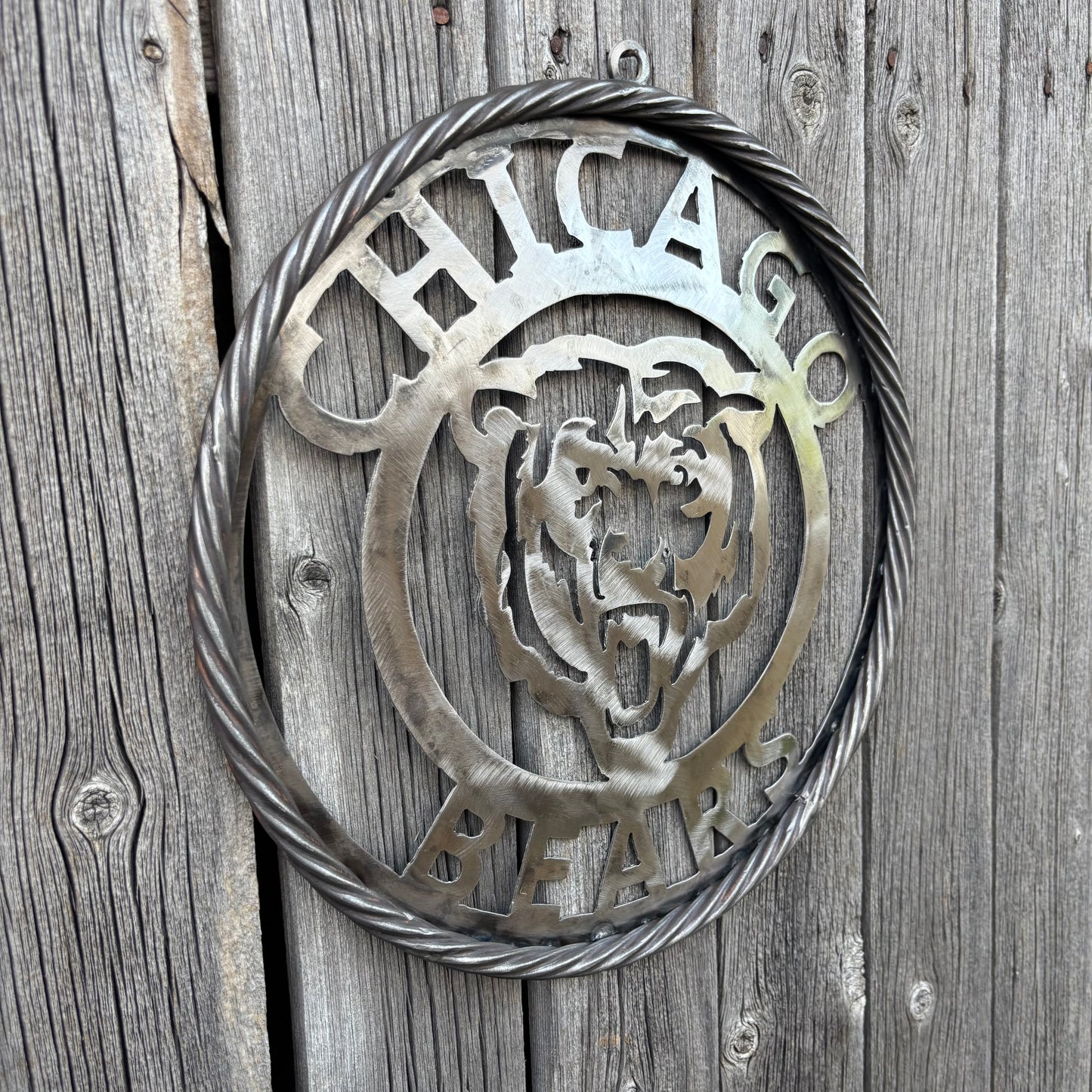 CHICAGO BEARS CUSTOM RAW METAL VINTAGE CRAFT SIGN TEAM HANDMADE STYLE# 3