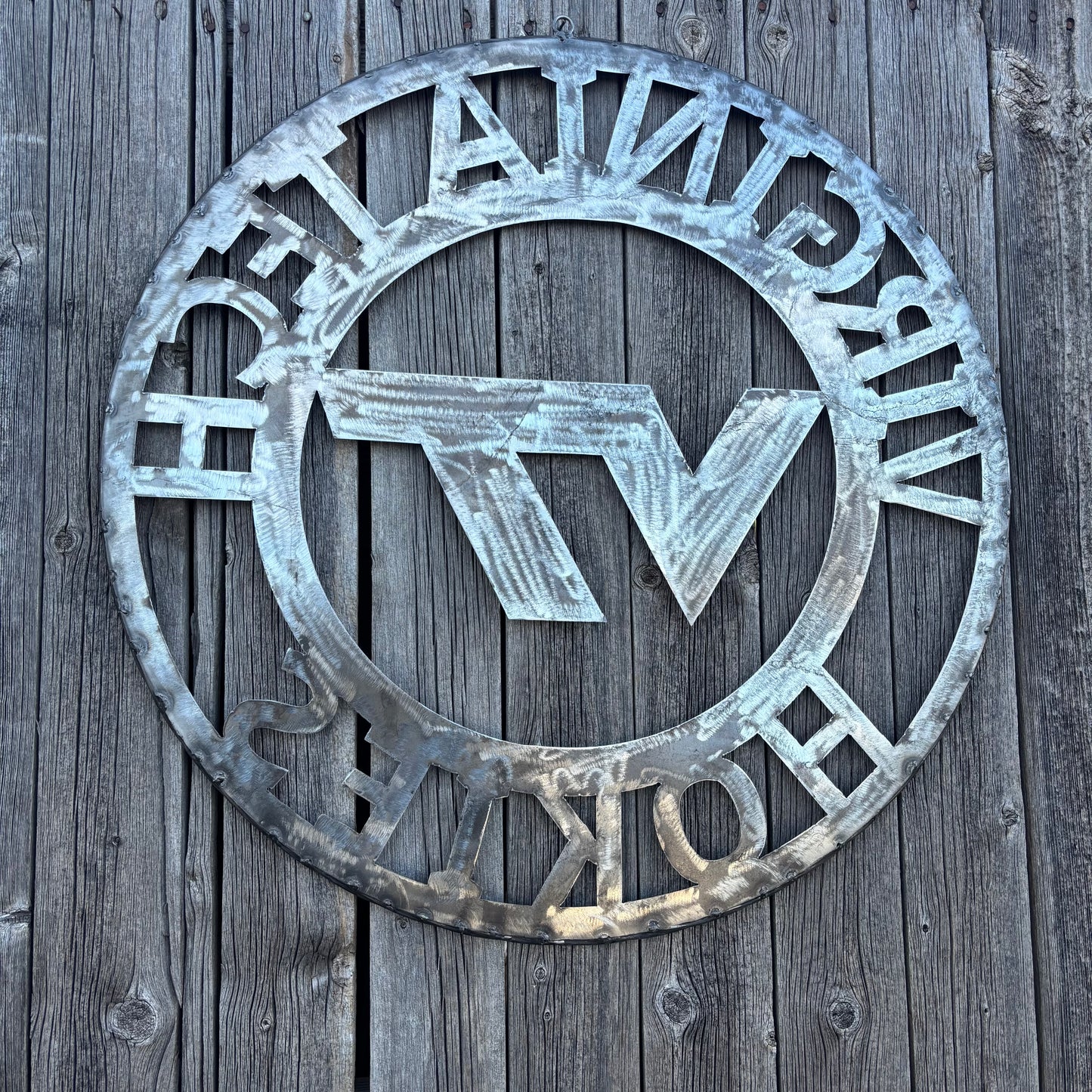VIRGINIA TECH CUSTOM RAW METAL VINTAGE CRAFT SIGN TEAM UNPAINTED HANDMADE TO ORDER