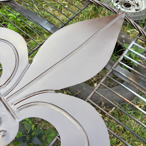 FLEUR DE LIS BROWN METAL WALL ART SIGN WESTERN HOME DECOR HANDMADE NEW 12",18",24",32"