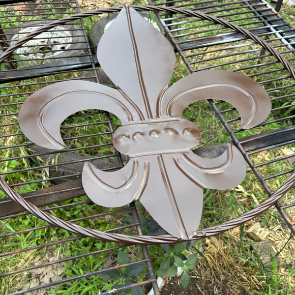 FLEUR DE LIS BROWN METAL WALL ART SIGN WESTERN HOME DECOR HANDMADE NEW 12",18",24",32"