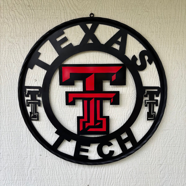 TEXAS TECH CUSTOM METAL VINTAGE SIGN WESTERN HOME DECOR HANDMADE