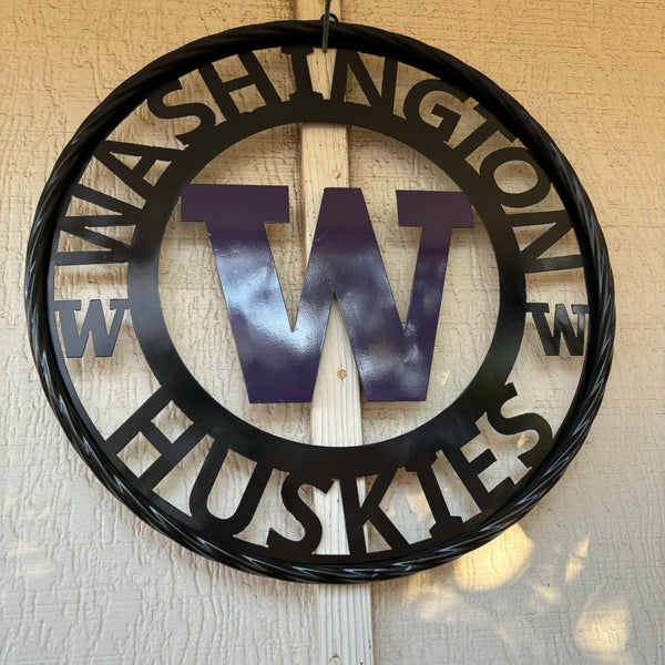 12", 18", 24", 32" WASHINGTON HUSKIES CUSTOM METAL VINTAGE CRAFT TEAM SIGN HANDMADE 36",40",44",50"