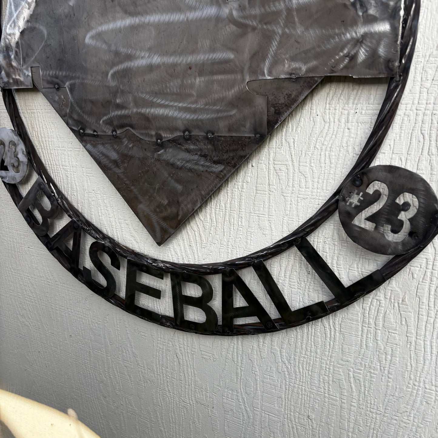 APPLE SOX BASEBALL CUSTOM METAL VINTAGE CRAFT SIGN TEAM NAVY BLUE WHITE RED HANDMADE