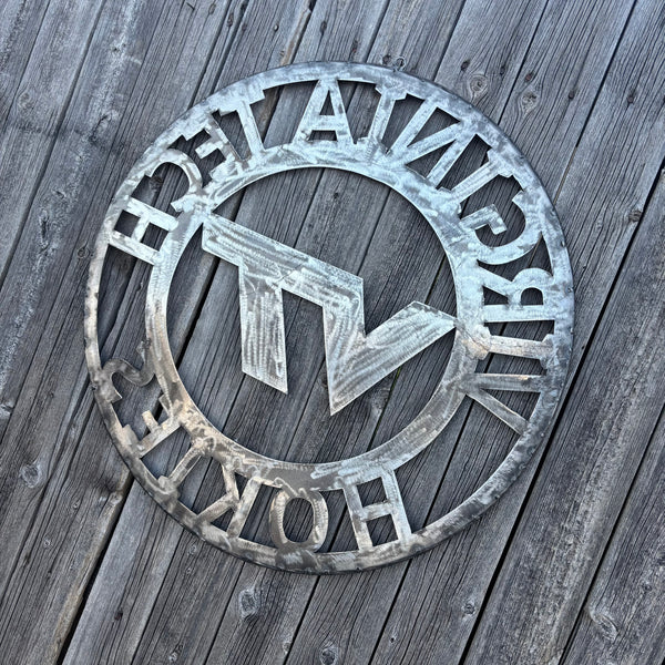 VIRGINIA TECH CUSTOM RAW METAL VINTAGE CRAFT SIGN TEAM HANDMADE TO ORDER