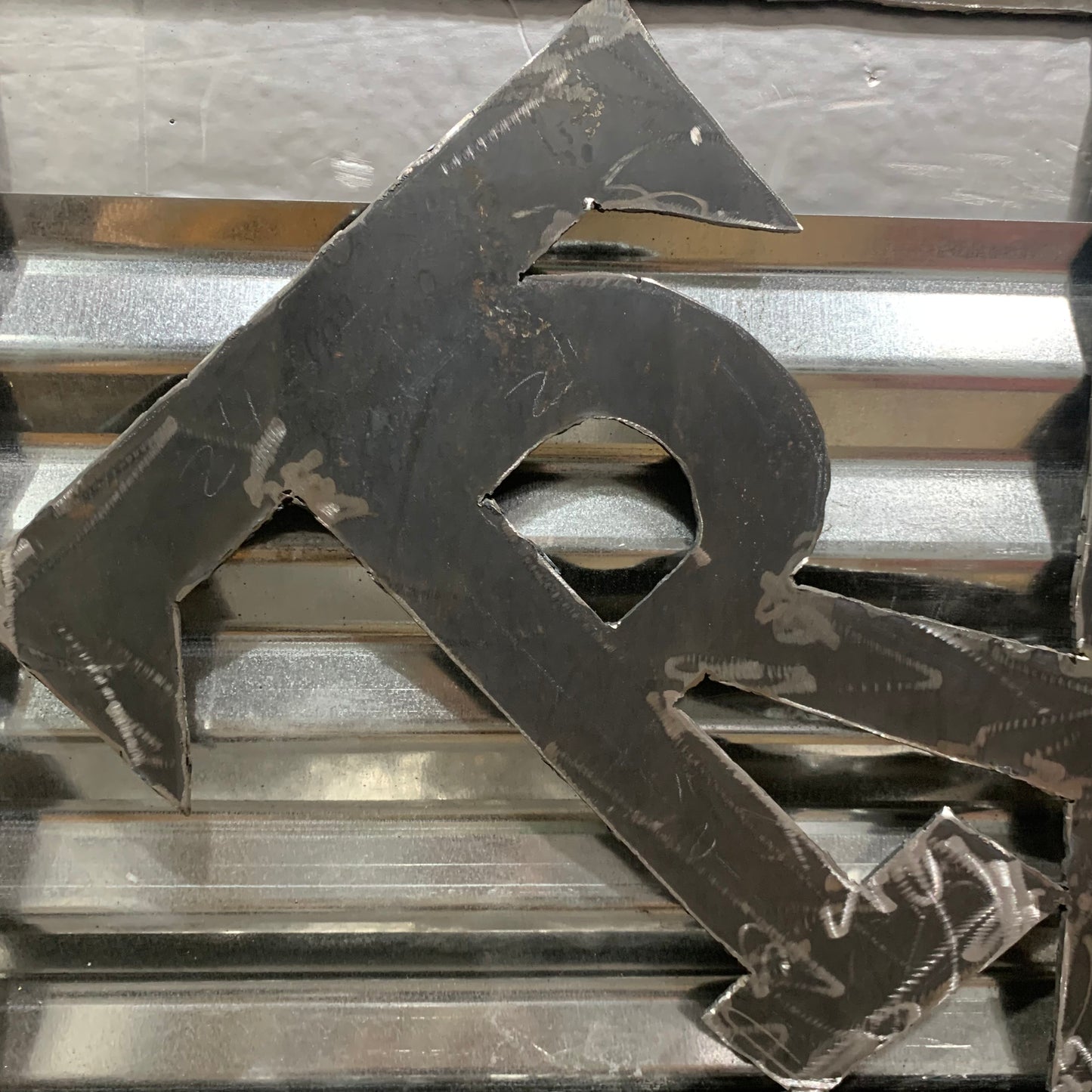 CUSTOM NAME TR STYLE SIGN RAW METAL WESTERN HOME DECOR HANDMADE 18" x 18"