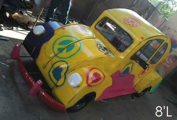 8 FOOT BETTLE OVERSIZE LARGE METAL CAR VINTAGE GARDEN ART WESTERN HOME DECOR HANDMADE