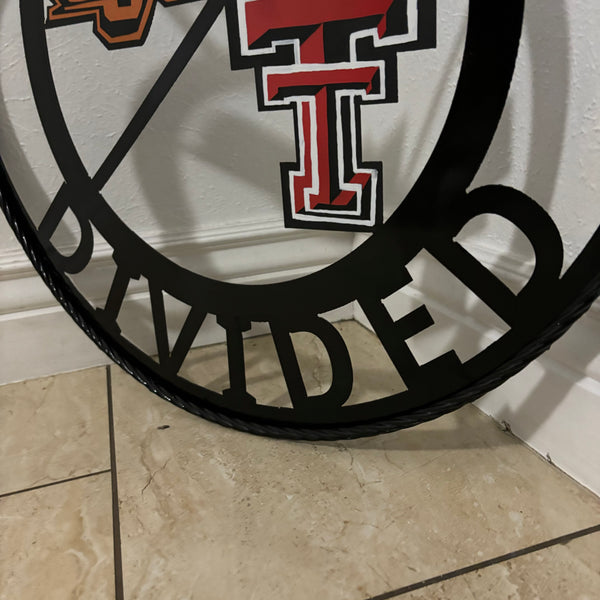 HOUSE DIVIDED OSU & TECH CUSTOM VINTAGE METAL CRAFT WALL ART RUSTIC TEAM SIGN HANDMADE 18",24",32",36