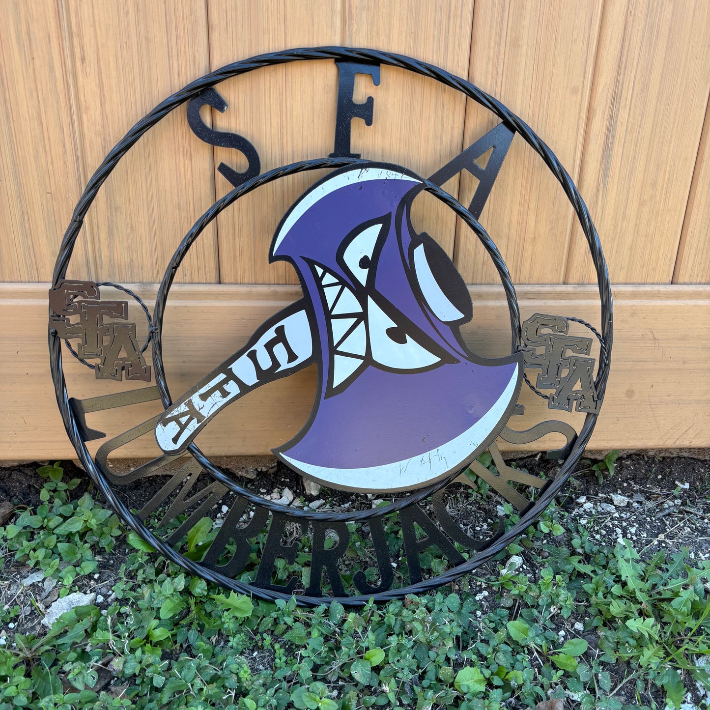 SFA LUMBERJACKS CUSTOM METAL VINTAGE CRAFT SIGN WALL ART TEAM SIGN HANDMADE