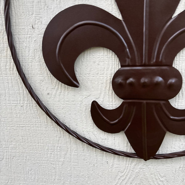 FLEUR DE LIS BRONZE METAL WALL ART SIGN WESTERN HOME DECOR HANDMADE NEW 12",18",24",32"