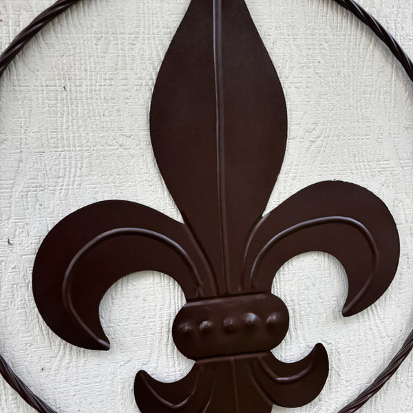 FLEUR DE LIS BRONZE METAL WALL ART SIGN WESTERN HOME DECOR HANDMADE NEW 12",18",24",32"