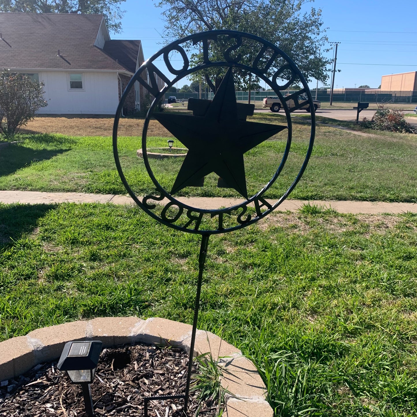 12",18",24",32", 36" HOUSTON ASTROS ON STAKE CUSTOM METAL VINTAGE CRAFT GARDEN SIGN HANDMADE