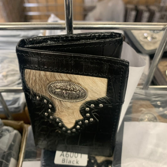 TRI FOLD LONGHORNS GENUINE LEATHER WESTERN MEN'S WALLET WESTERN FASHION HANDMADE #EH13238