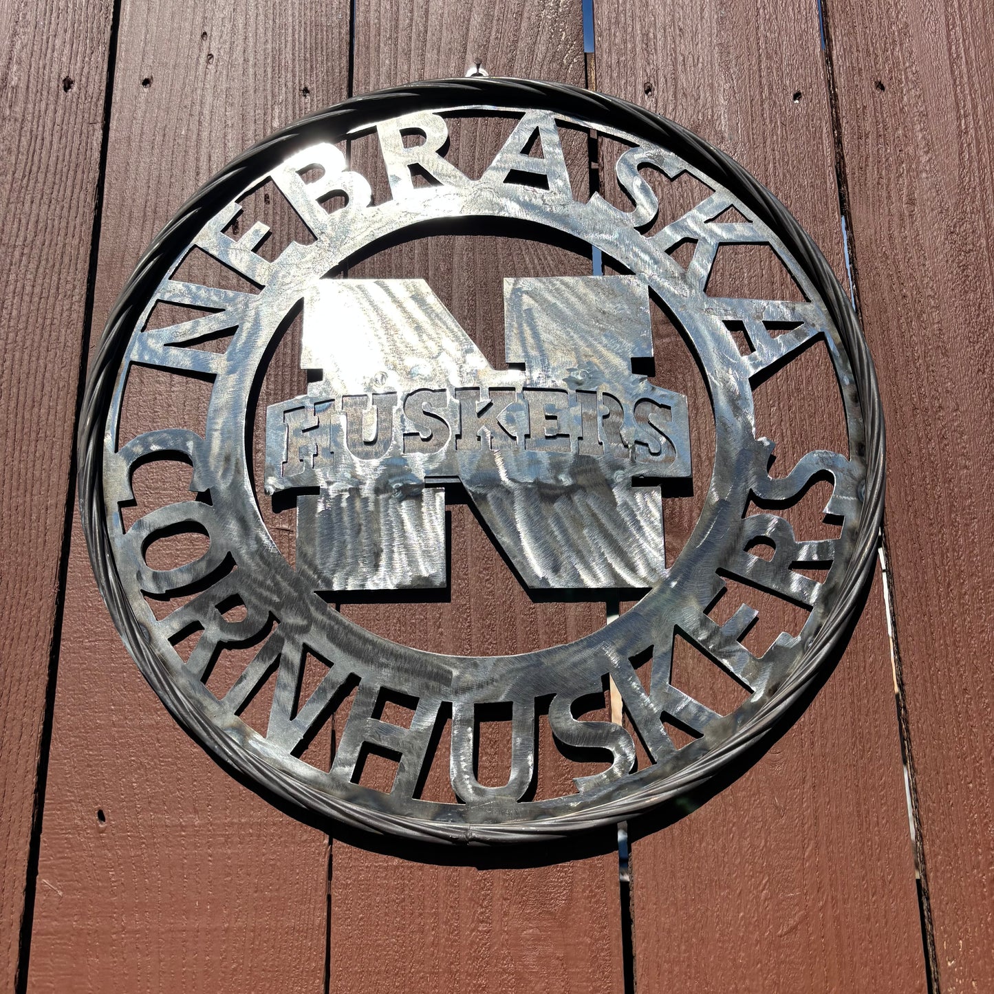 12", 18", 24", 32" NEBRASKA HUSKERS RAW METAL CUSTOM VINTAGE CRAFT TEAM SIGN