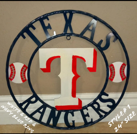 12", 18", 24", 32" TEXAS RANGERS BARN CUSTOM METAL VINTAGE CRAFT SIGN TEAM HANDMADE