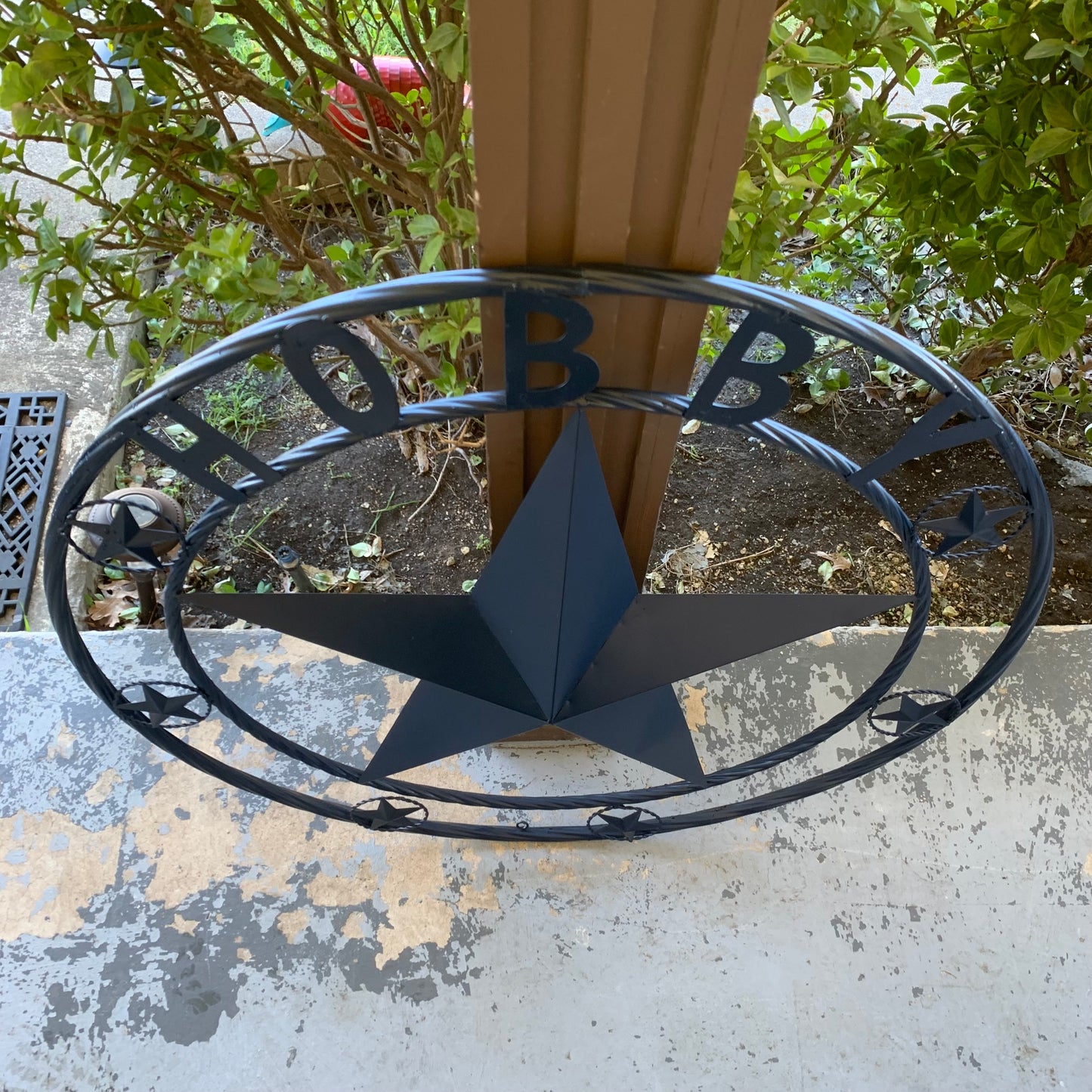 HOBBY STYLE CUSTOM NAME STAR BARN METAL STAR 3d TWISTED ROPE RING WESTERN HOME DECOR RUSTIC NAVY BLUE HANDMADE 24",32",36",50"