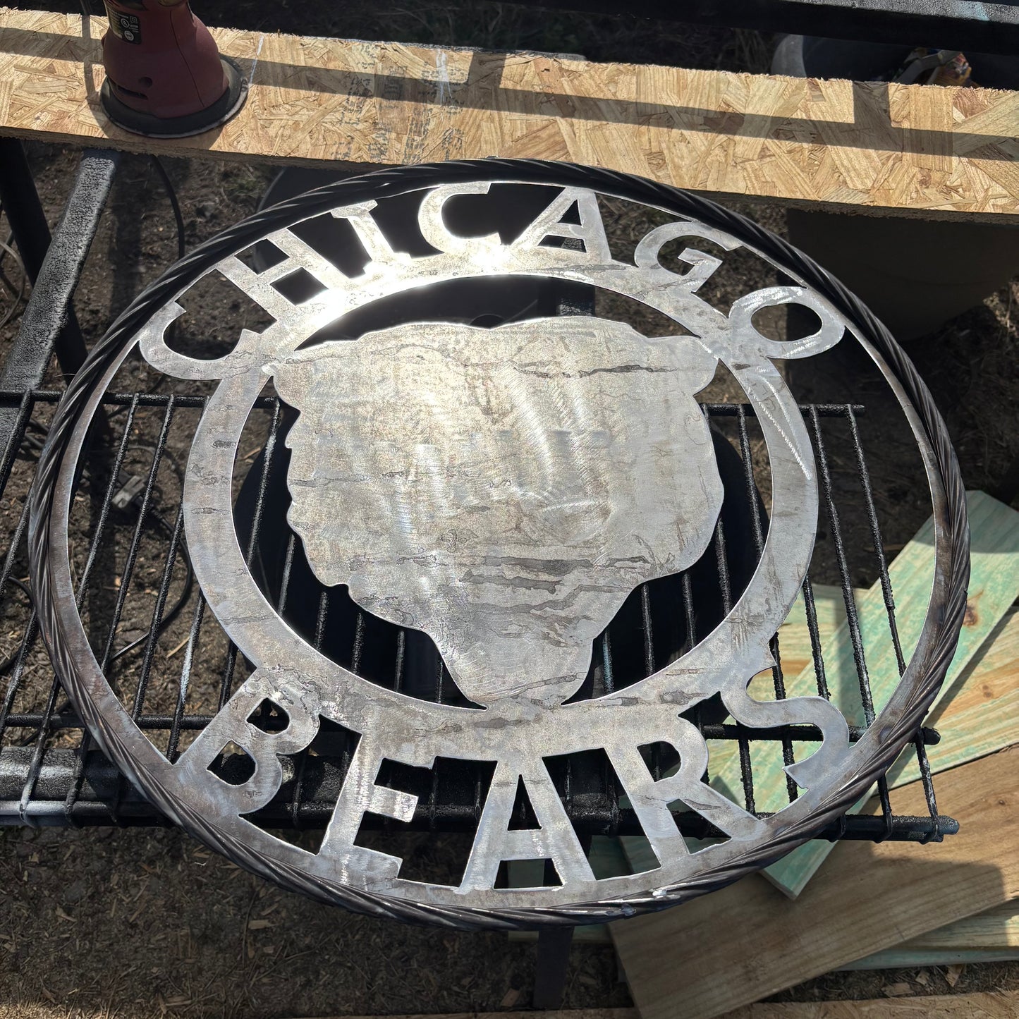 CHICAGO BEARS CUSTOM METAL VINTAGE CRAFT SIGN TEAM HANDMADE STYLE# 2