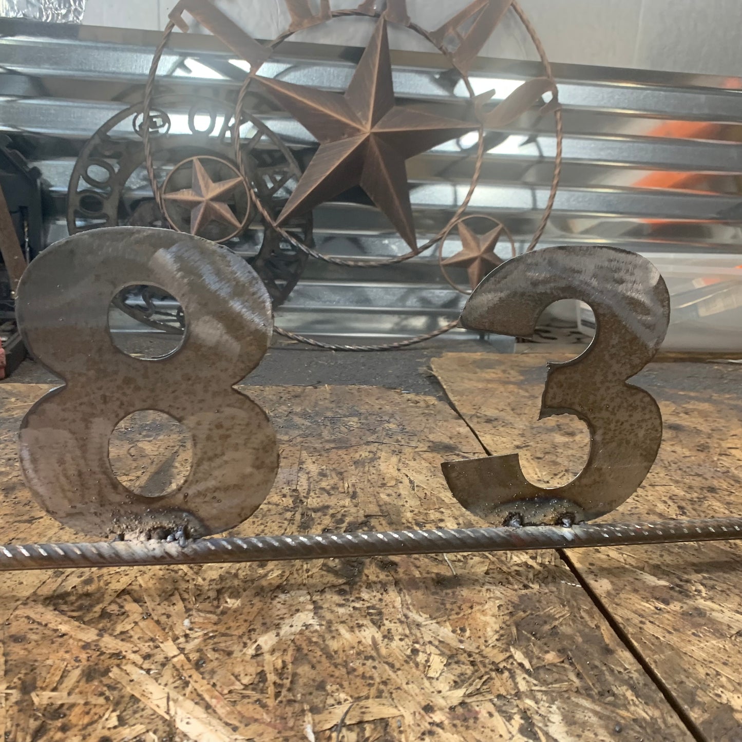 7"H X 36" LONG YOUR CUSTOM NUMBER METAL BARN METAL SIGN WESTERN HOME DECOR