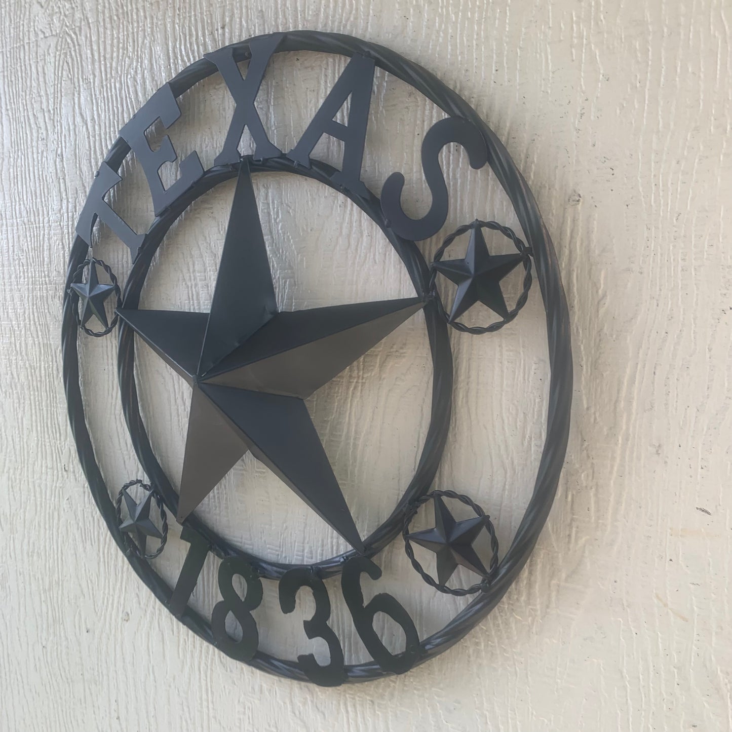 TEXAS 1836 BLACK BARN STAR METAL LONESTAR WESTERN HOME DECOR HANDMADE NEW 16",24",36",50"