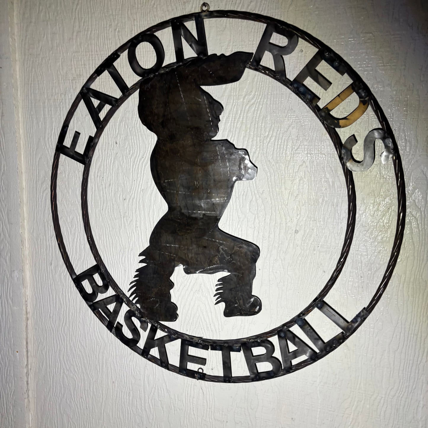 EATON REDS CUSTOM METAL VINTAGE CRAFT SIGN TEAM RED WHITE HANDMADE TO ORDER